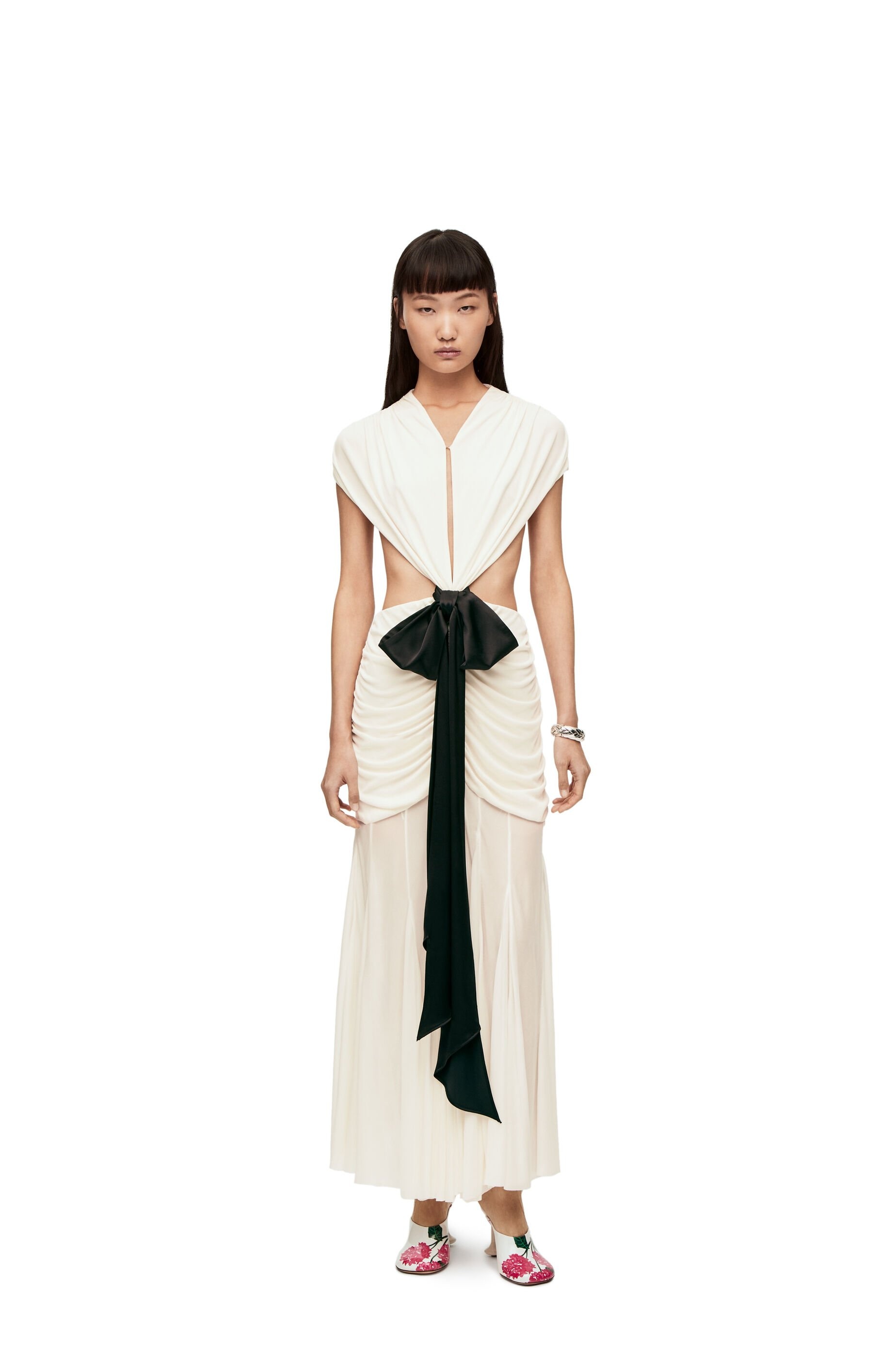 Draped bow dress in crepe jersey - 2