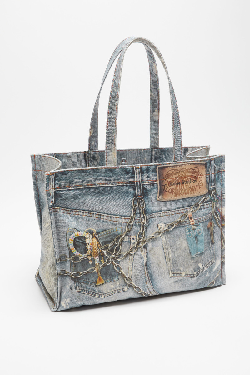 Acne Studios Tote bag printed - Mid Blue outlook