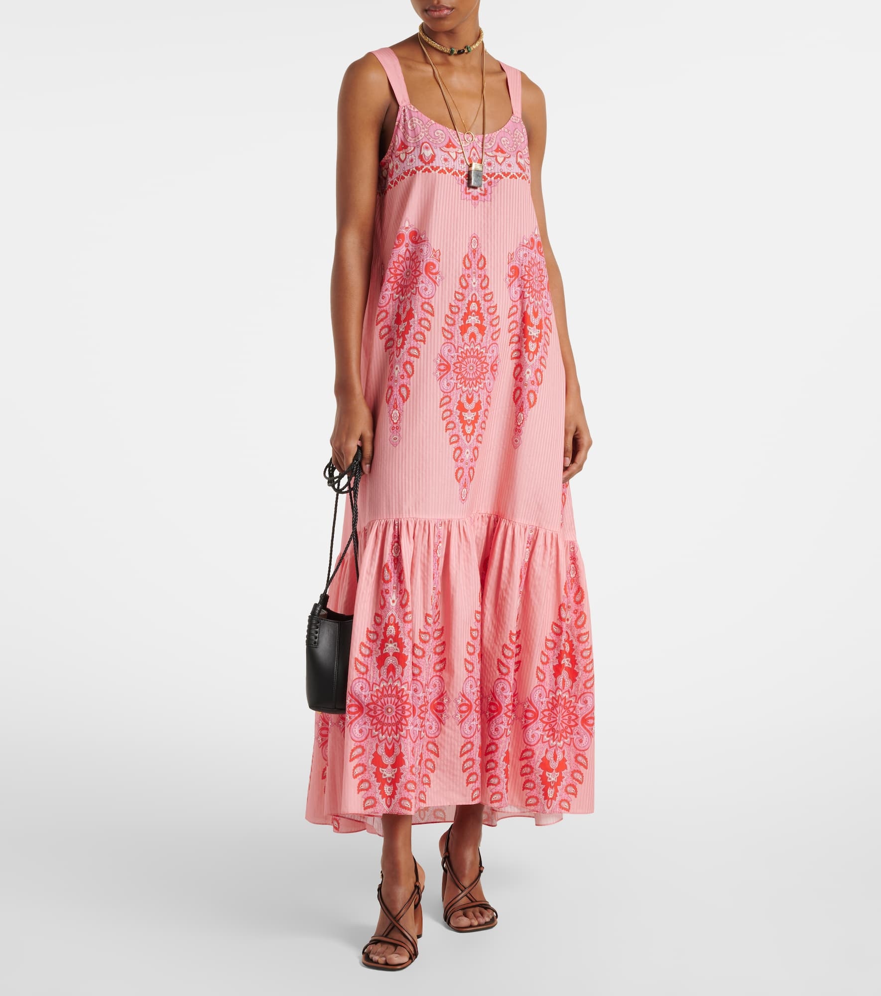 Printed cotton and silk maxi dress - 2
