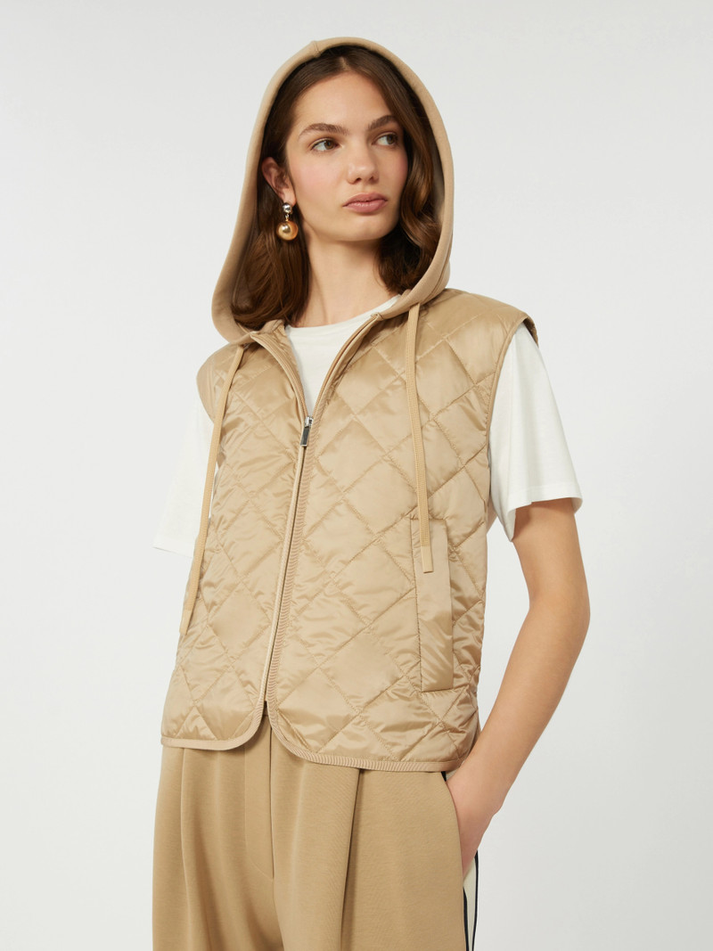 DANDY Padded sleeveless jacket in water-repellent canvas - BEIGE 5