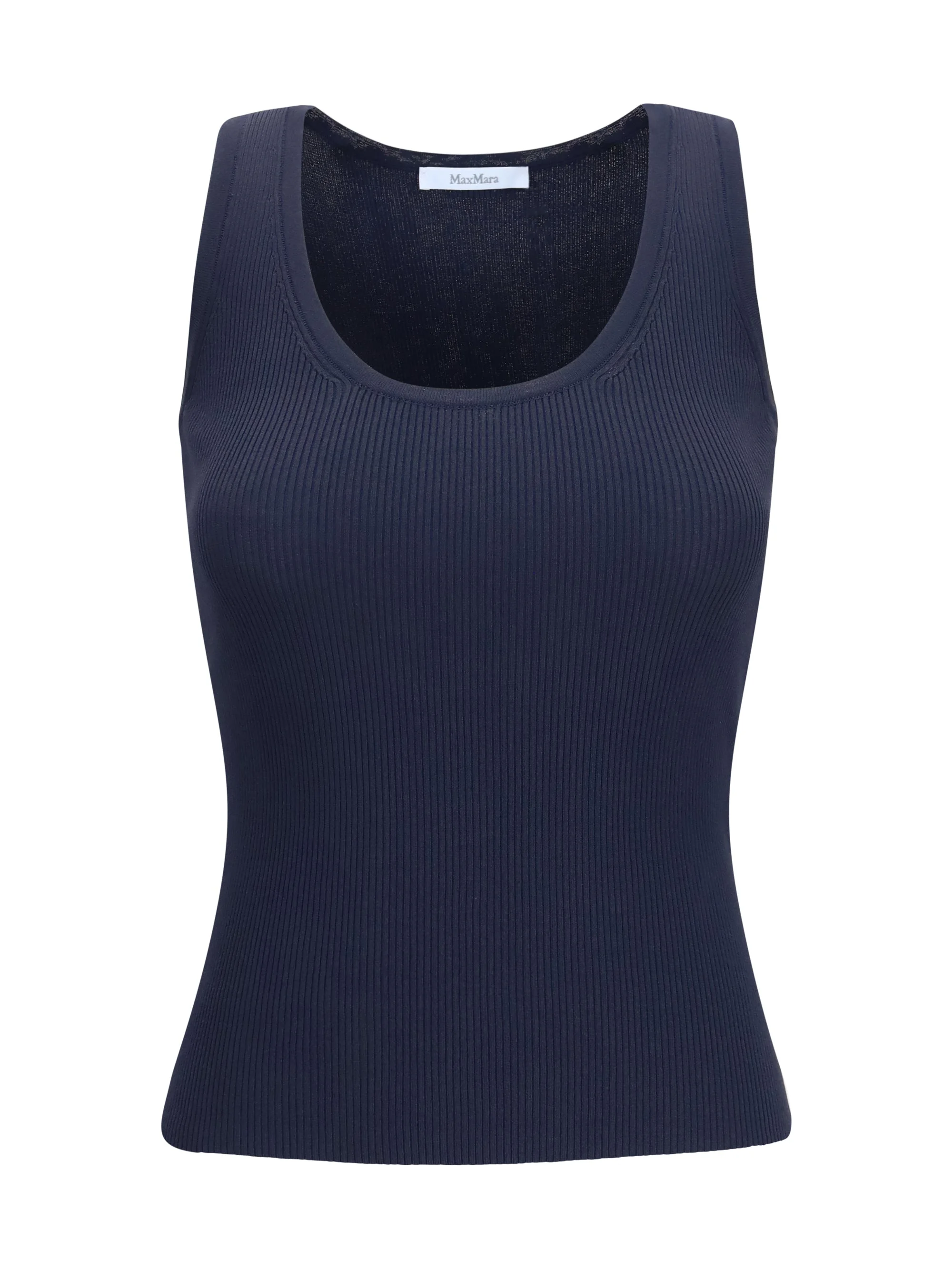 Max Mara Ribbed Jersey Tank Top Blue Women - 1