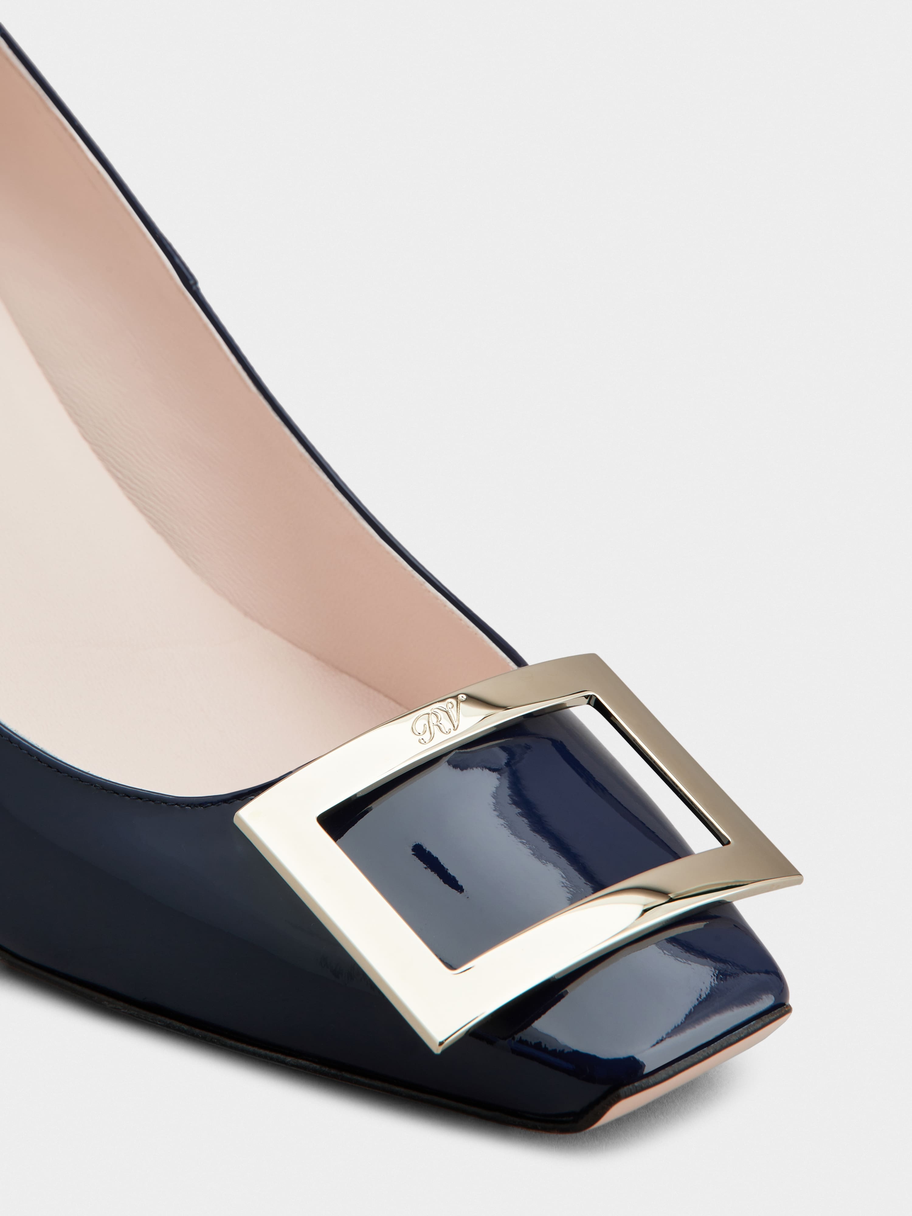 Trompette Metal Buckle Pumps in Patent Leather - 3