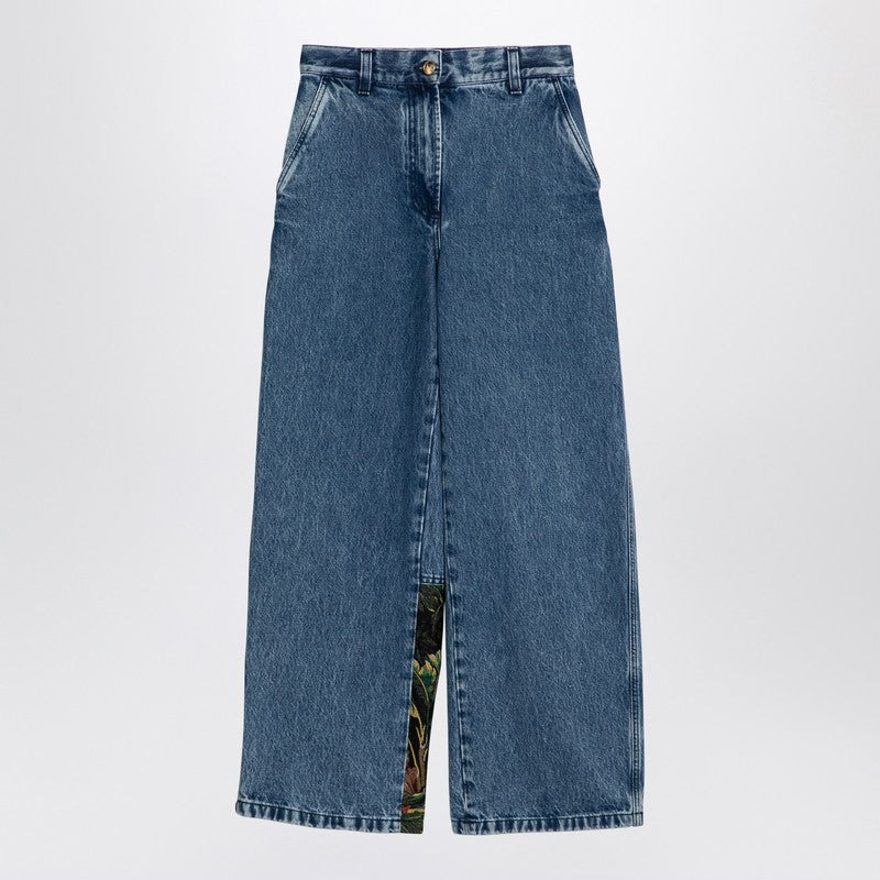 BAGGY JEANS WITH JUNGLE INSERT - 1