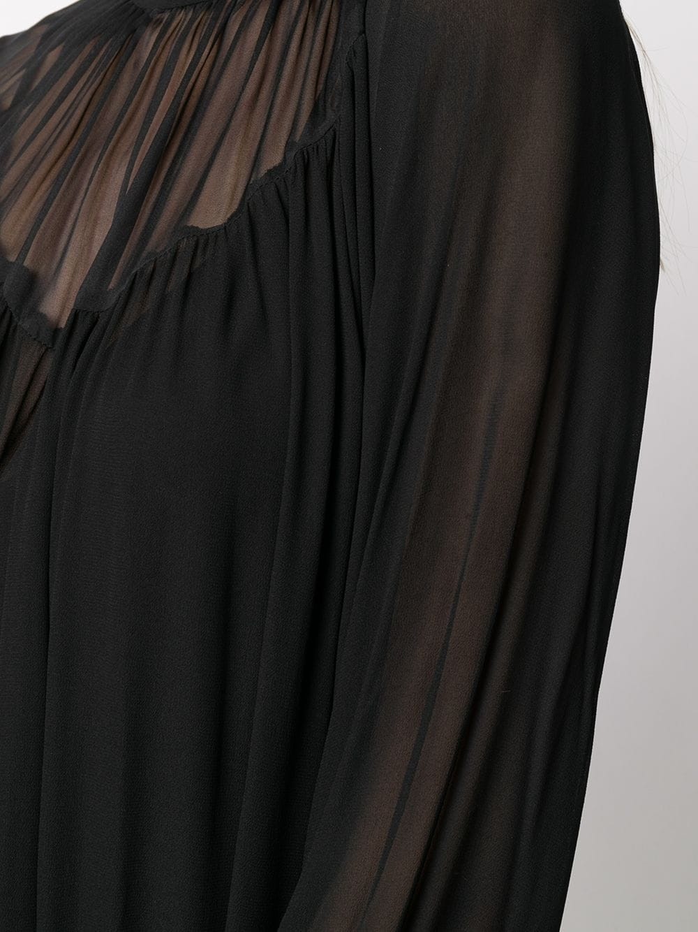 bell sleeve sheer dress - 5