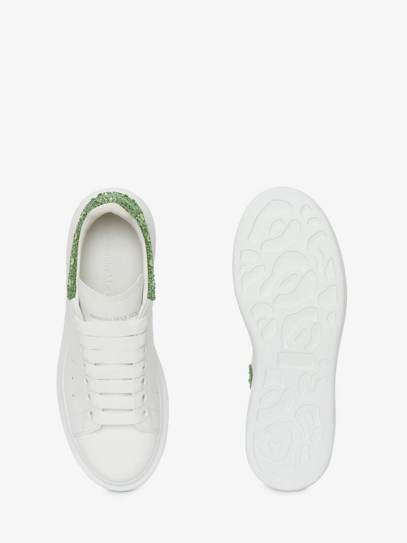 Women's Oversized Sneaker in White/acid Green - 4