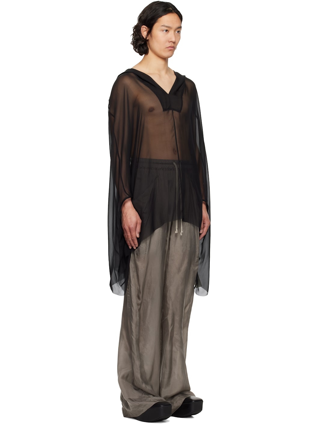 Black Hollywood Hooded Kaftan Hoodie - 2