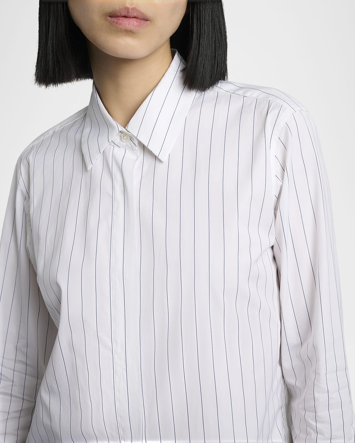 3/4-Sleeve Striped Cotton Button-Down Shirt - 5