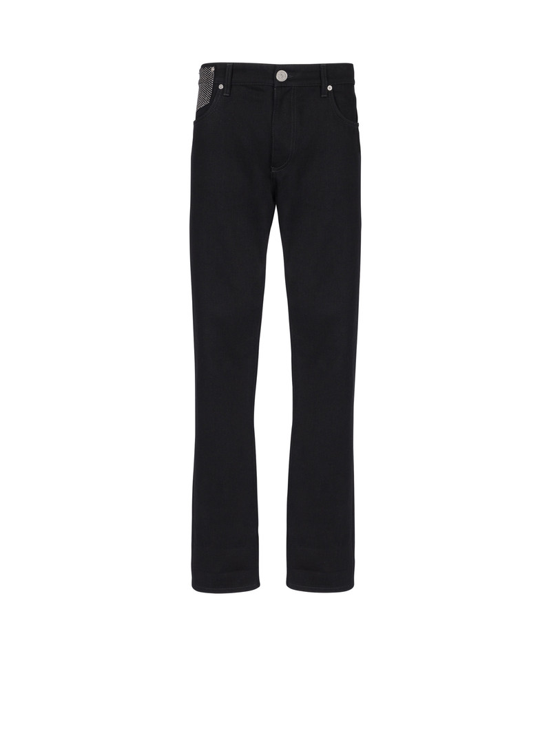 Straight-leg jeans with rhinestones - 1