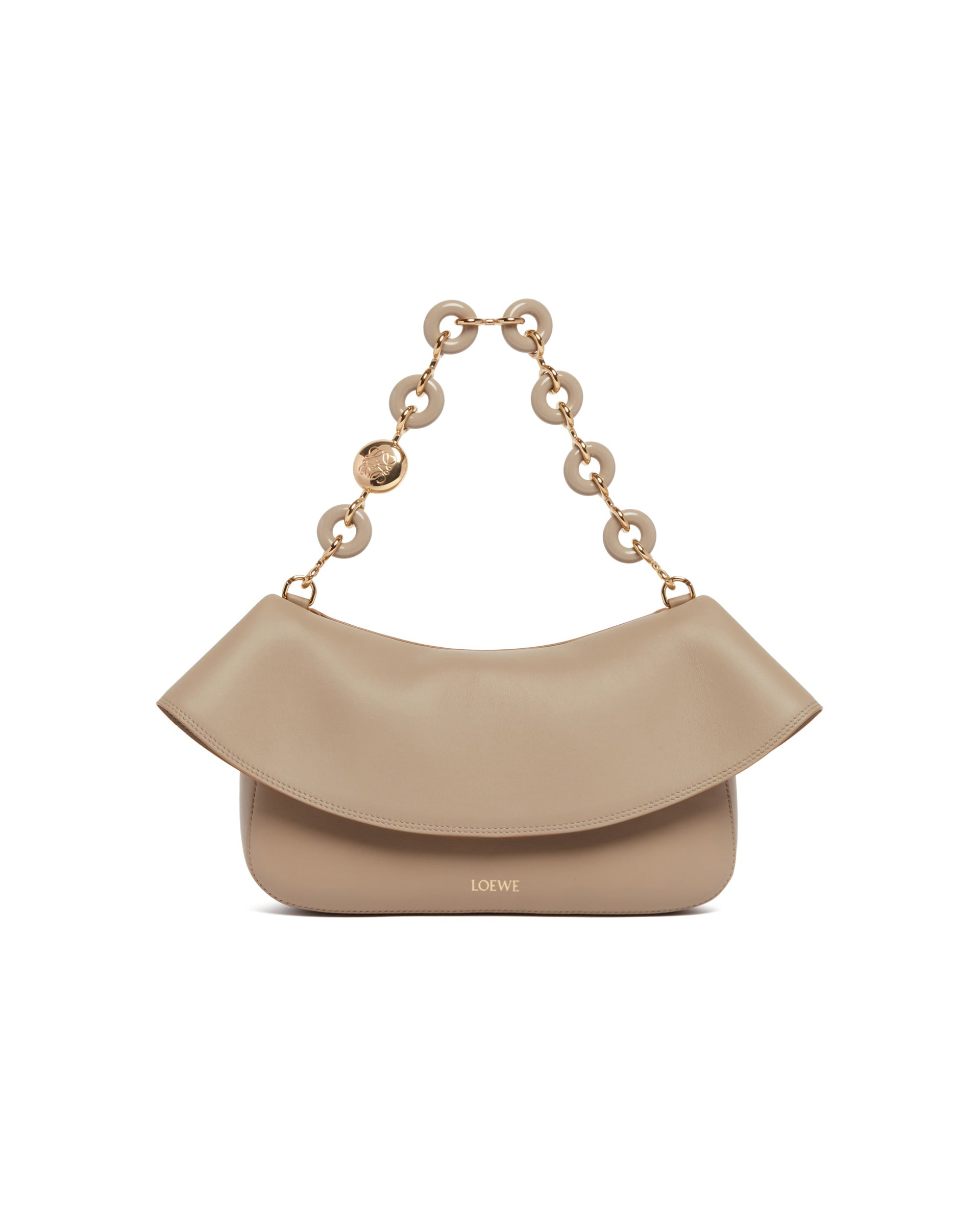 Beige Medium Ola Leather Bag - 3