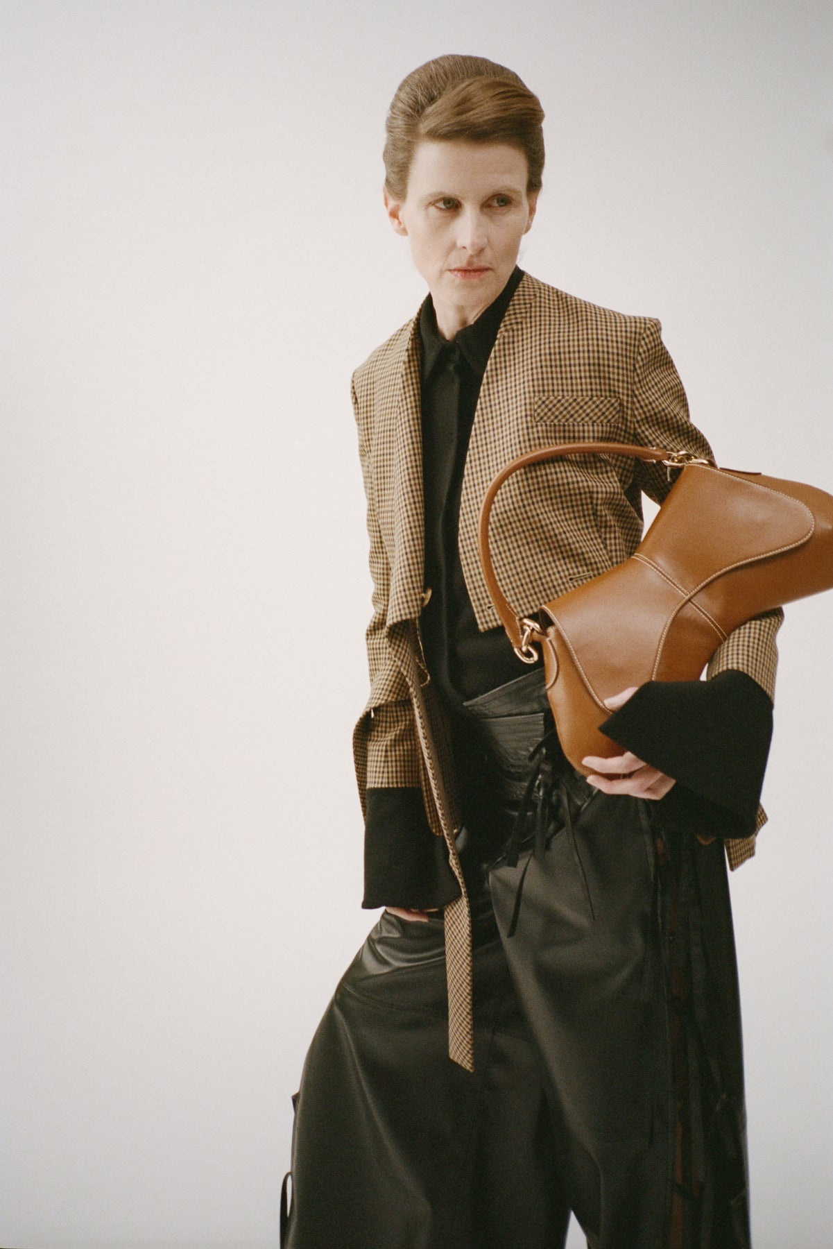 COLLARLESS DECONSTRUCTED JACKET GINGHAM - 10