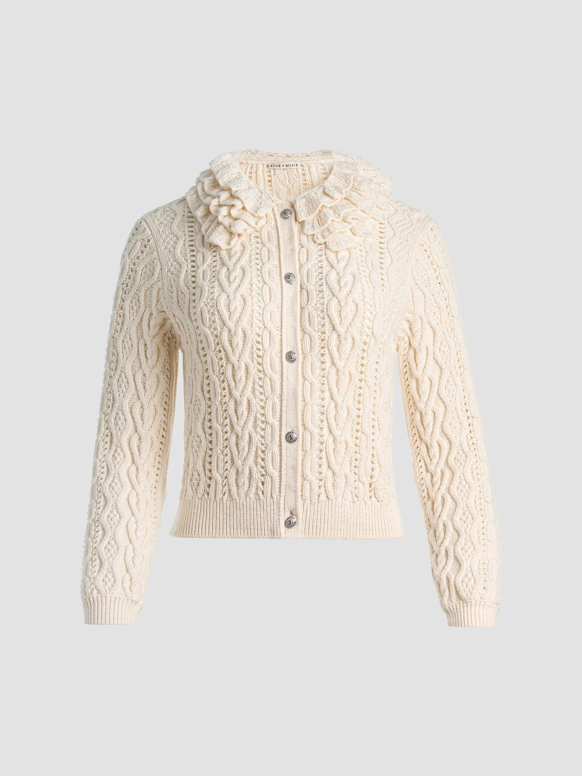 Women's Doris Cable-Knit Cardigan - Soft White - 1