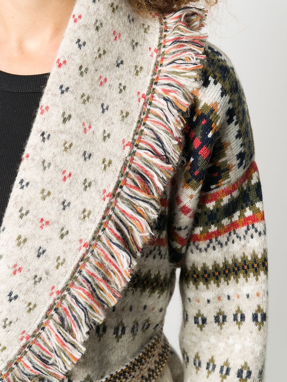 fair isle cashmere cardigan - 5