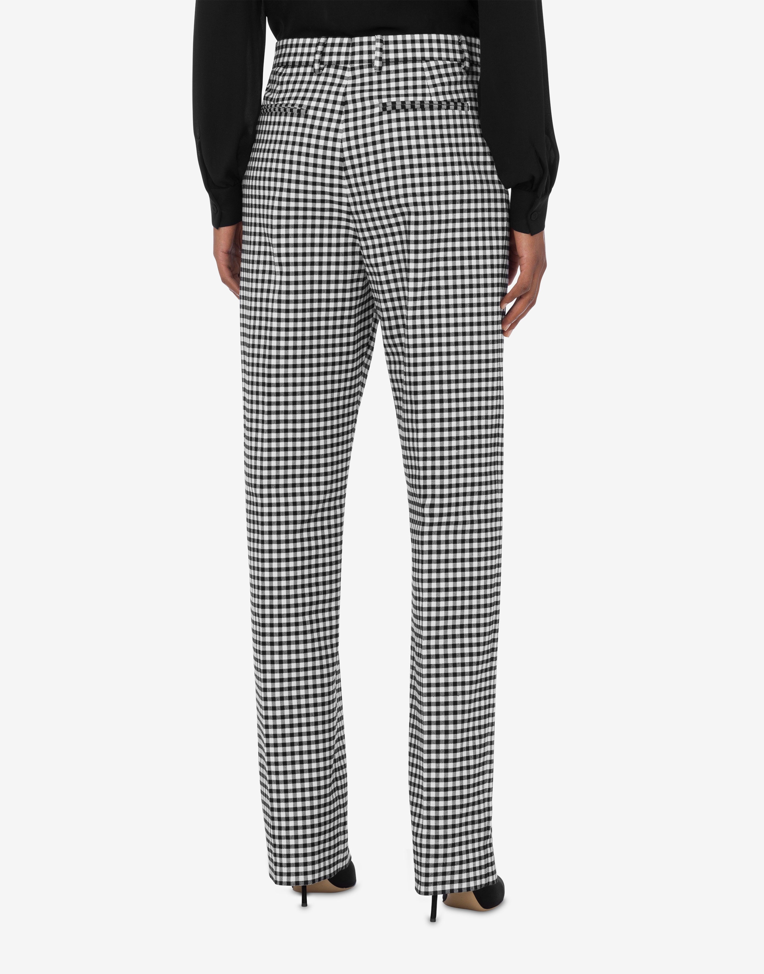 COTTON AND NYLON GINGHAM TROUSERS - 3