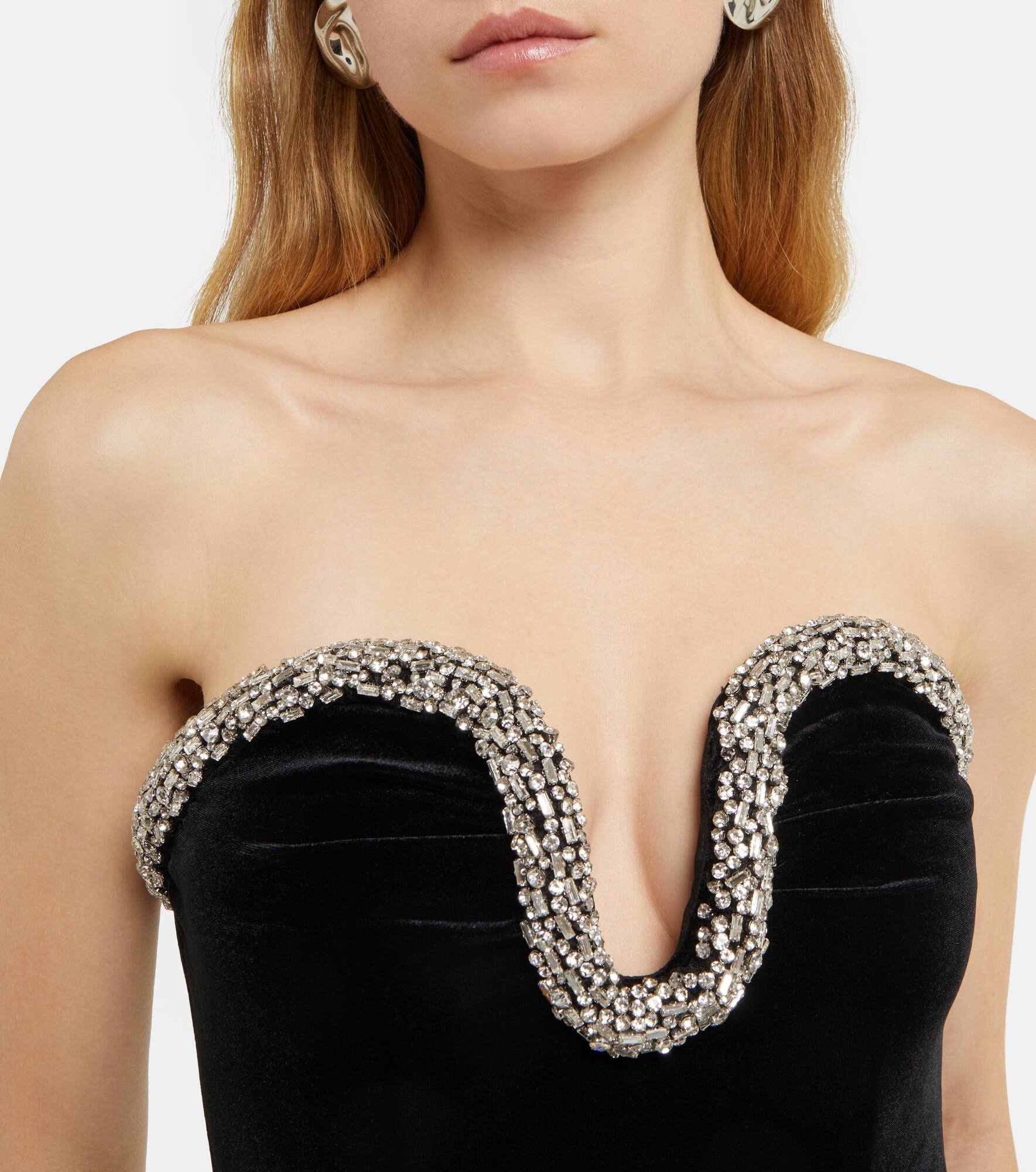 Embellished velvet corset dress - 4