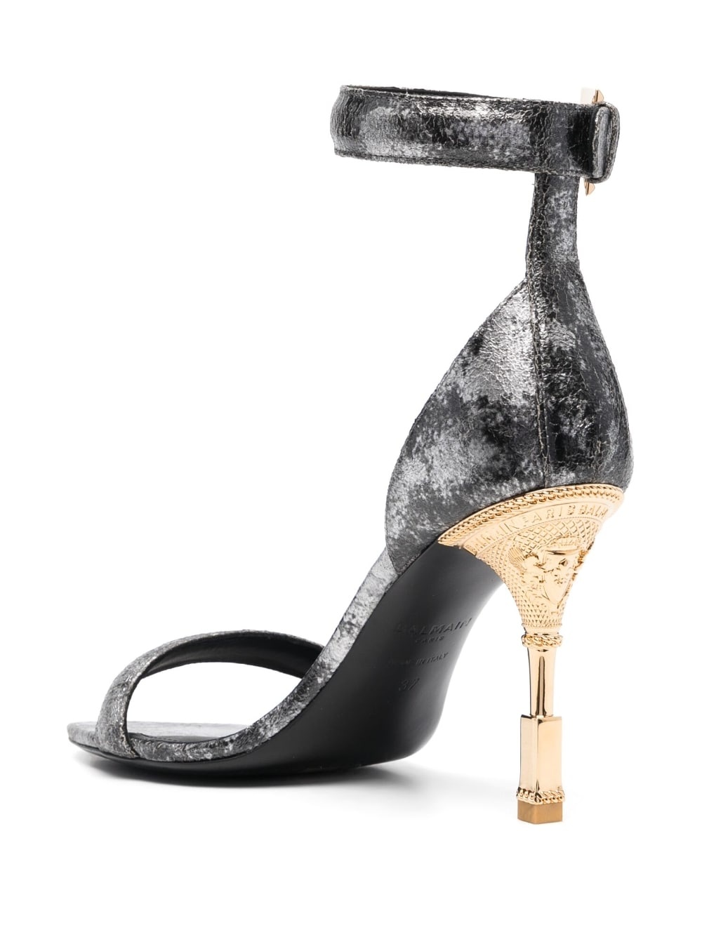 metallic-effect leather sandals - 3