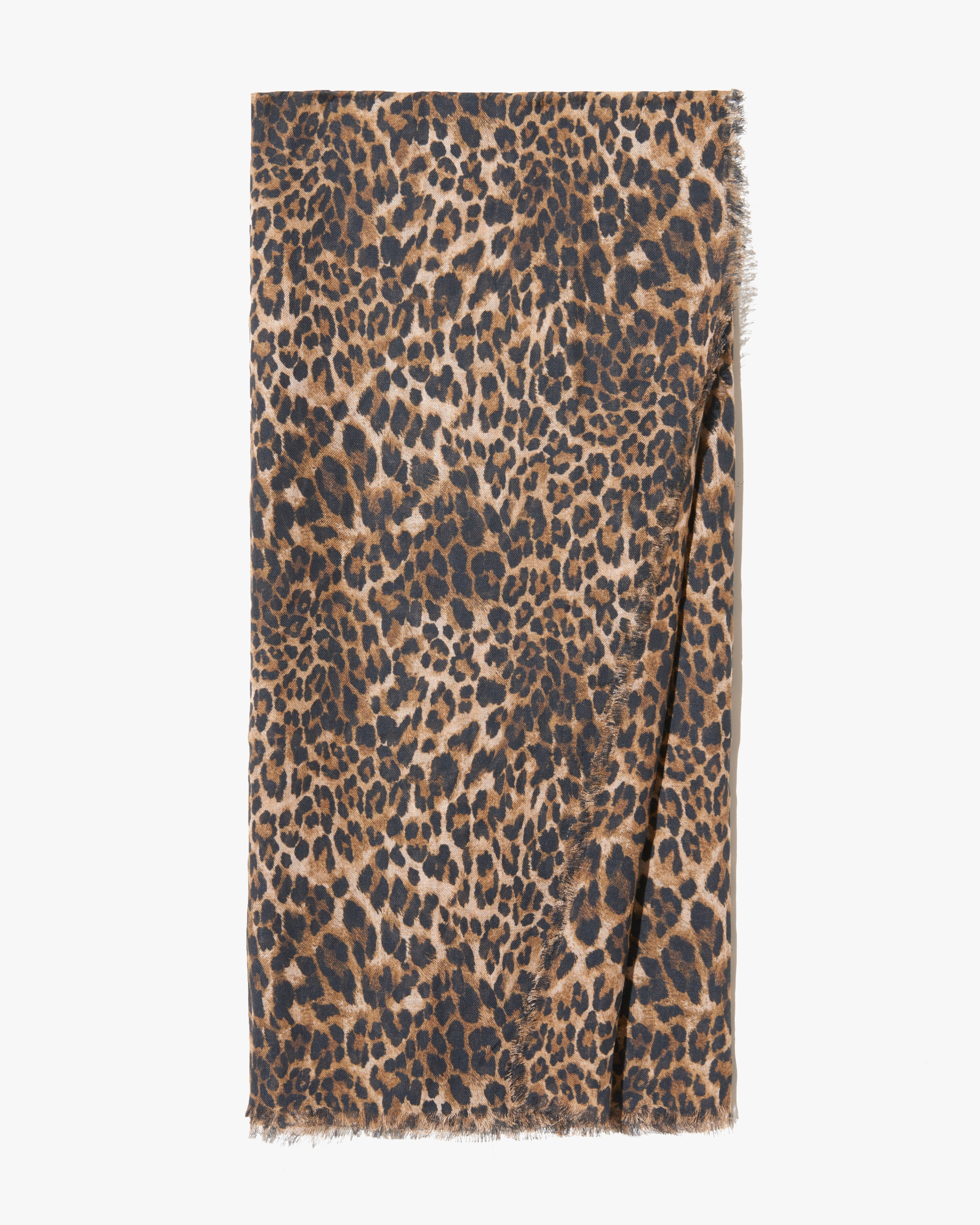 LEOPARD CASHMERE SCARF - 1