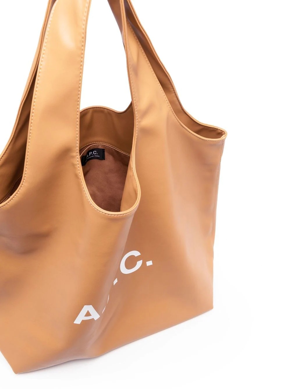 logo-print leather tote bag - 6