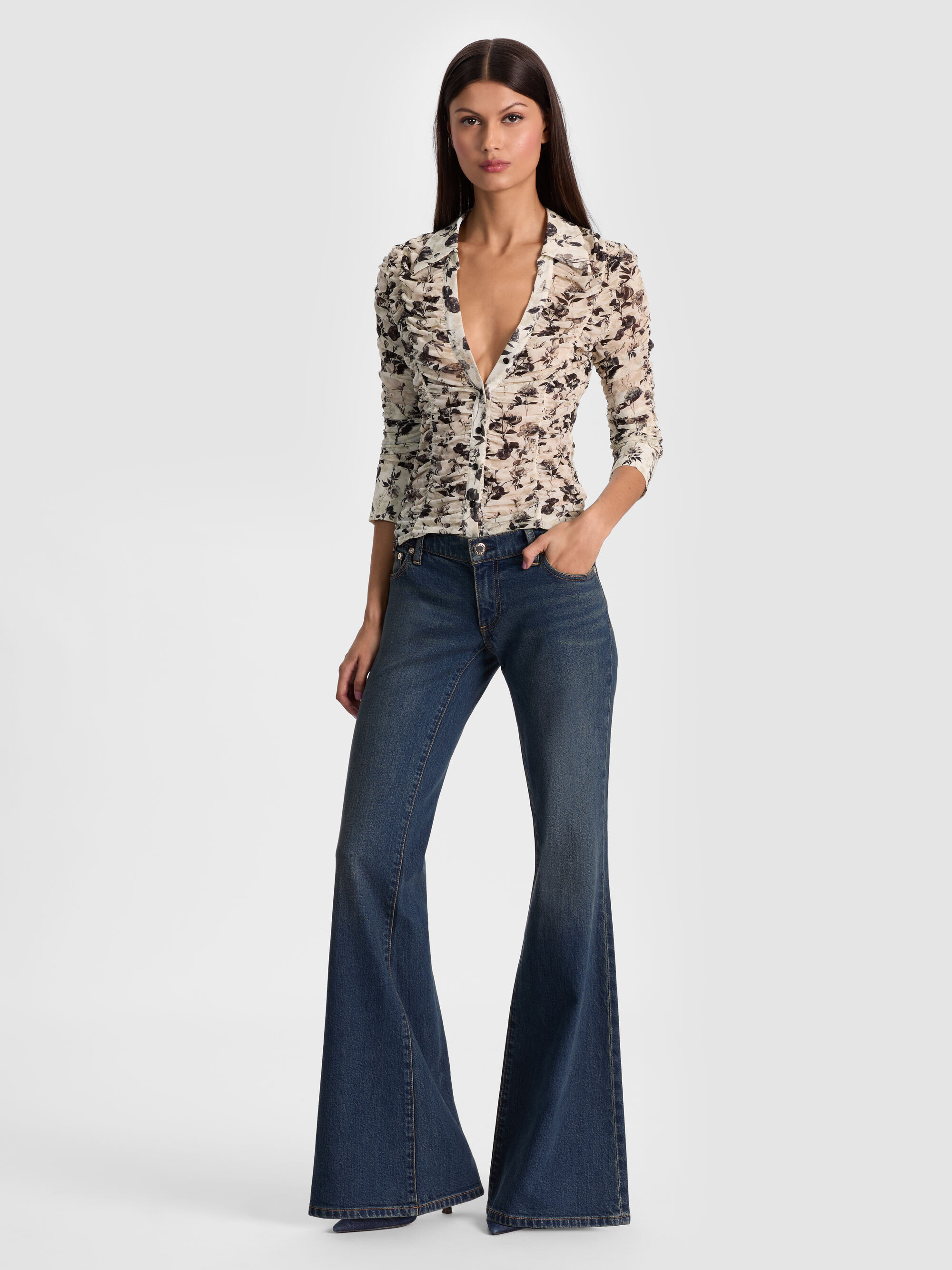 PORTIA MESH BUTTON DOWN - 3