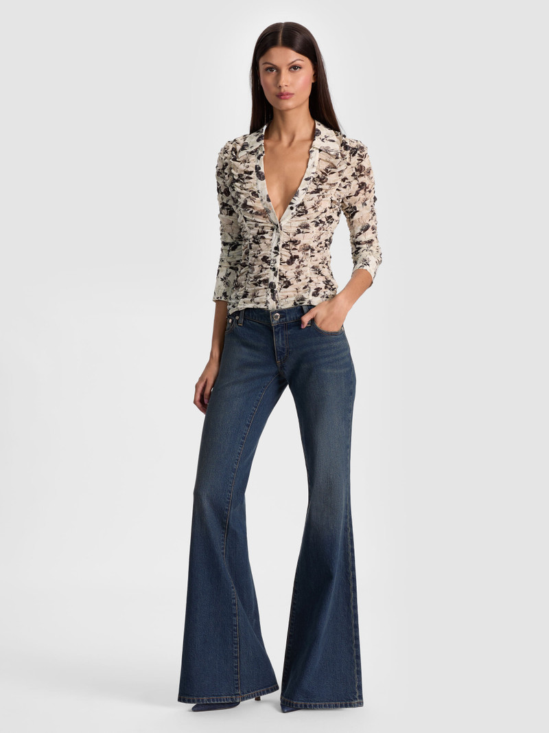 PORTIA MESH BUTTON DOWN 3