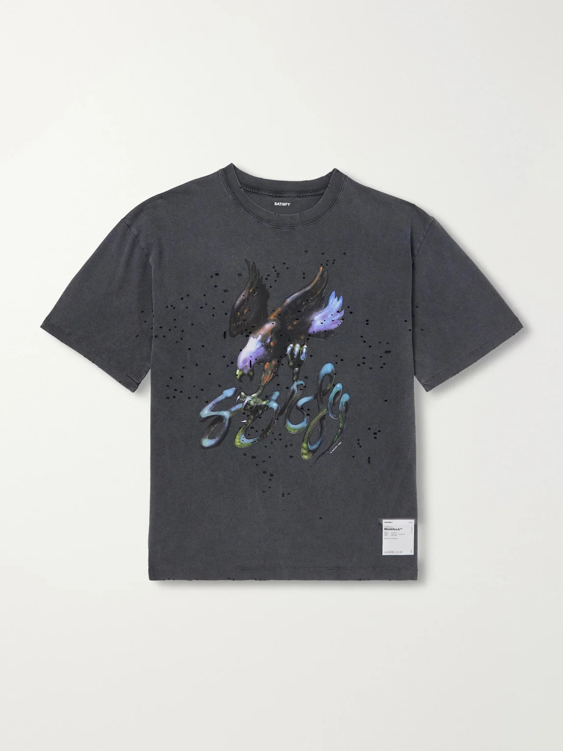 Printed Distressed MothTech™ Cotton-Jersey T-Shirt - 1