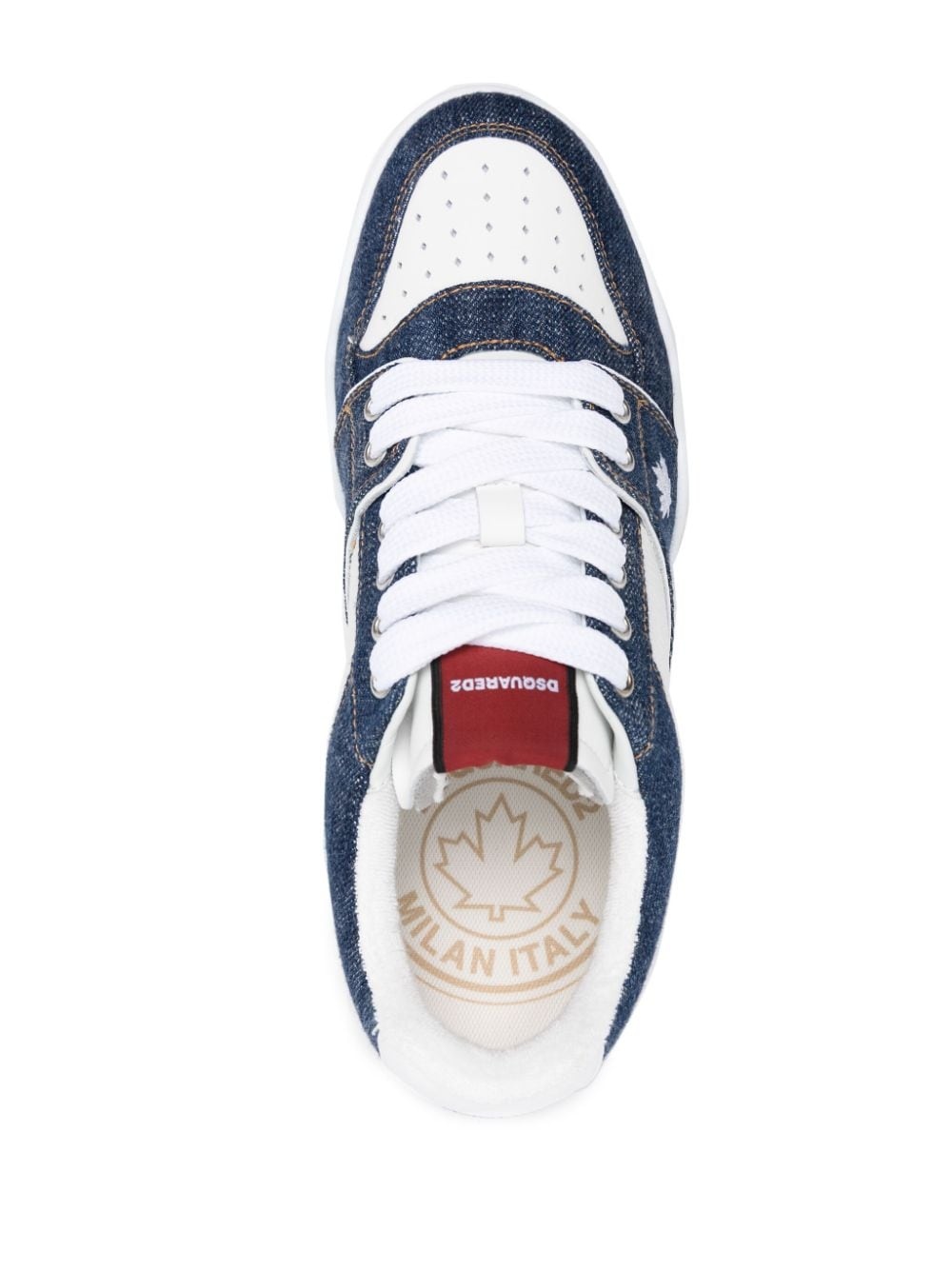 Spiker denim-panelled sneakers - 4