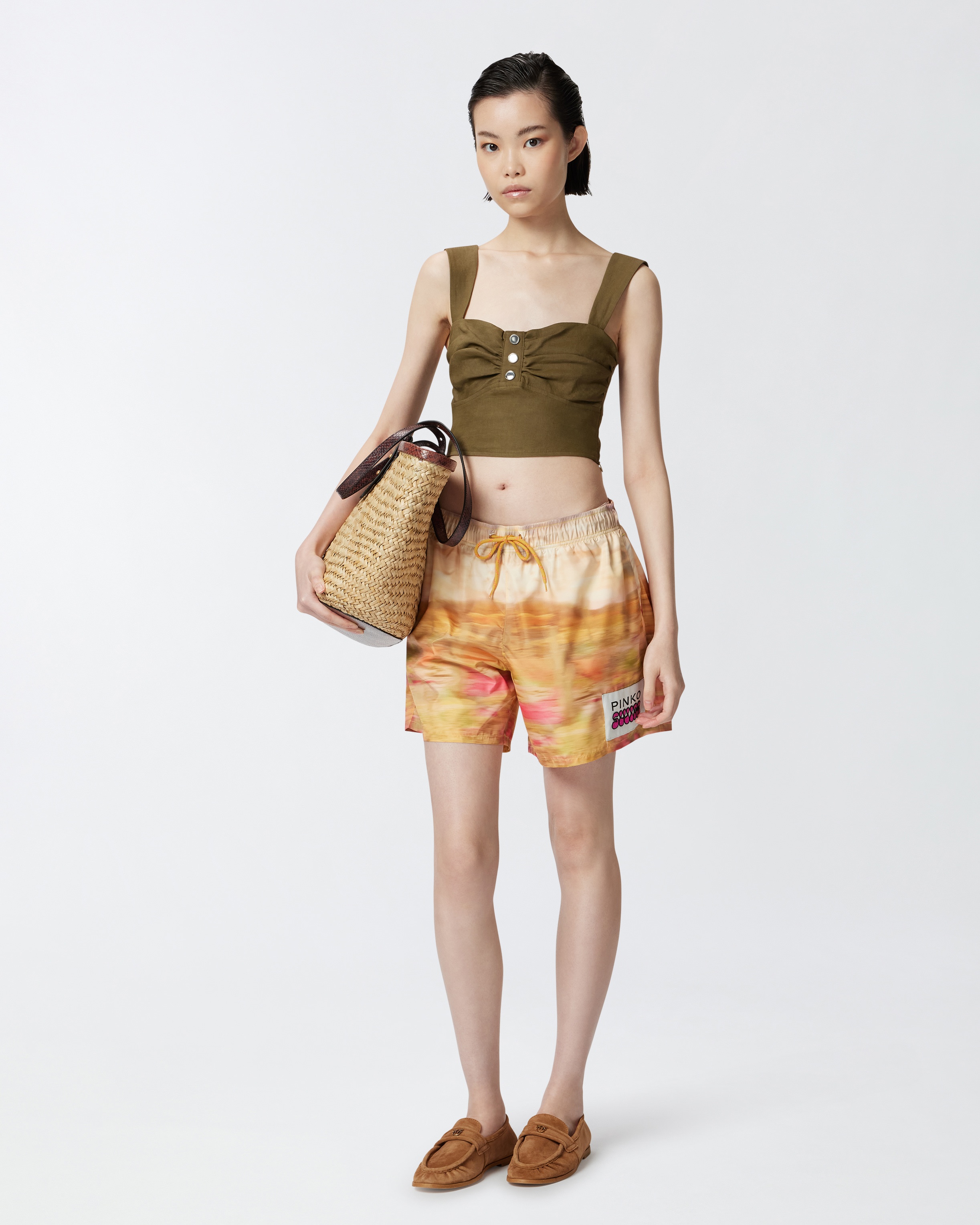 PRINTED TECHNICAL SHORTS WITH LABEL - 2