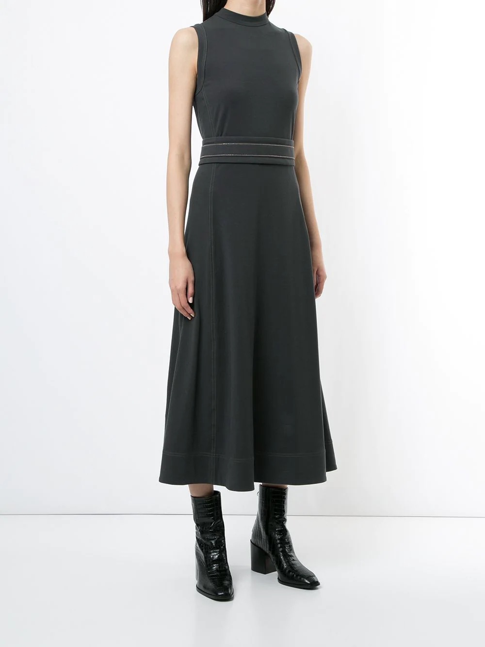 belted sleeveless dress - 3