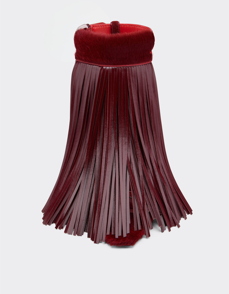 Leather and cowhide sandals with fringes 4