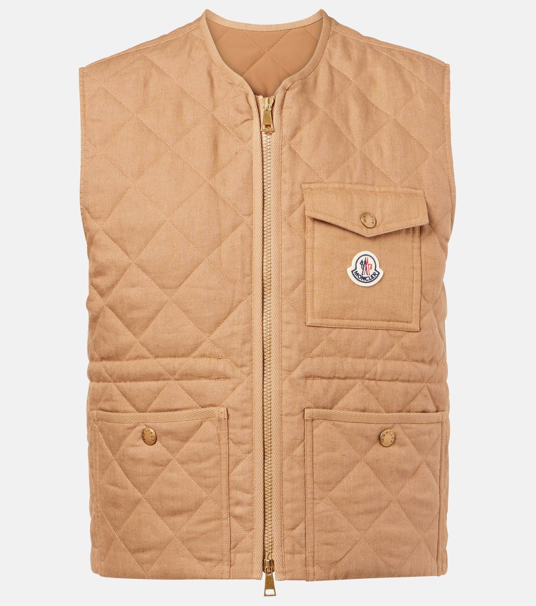 Vigny quilted linen vest - 1