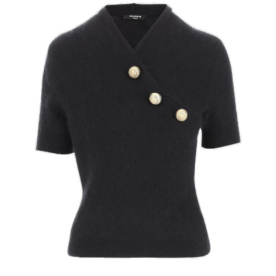 Balmain Embossed-Button Short-Sleeve T-Shirt - 5