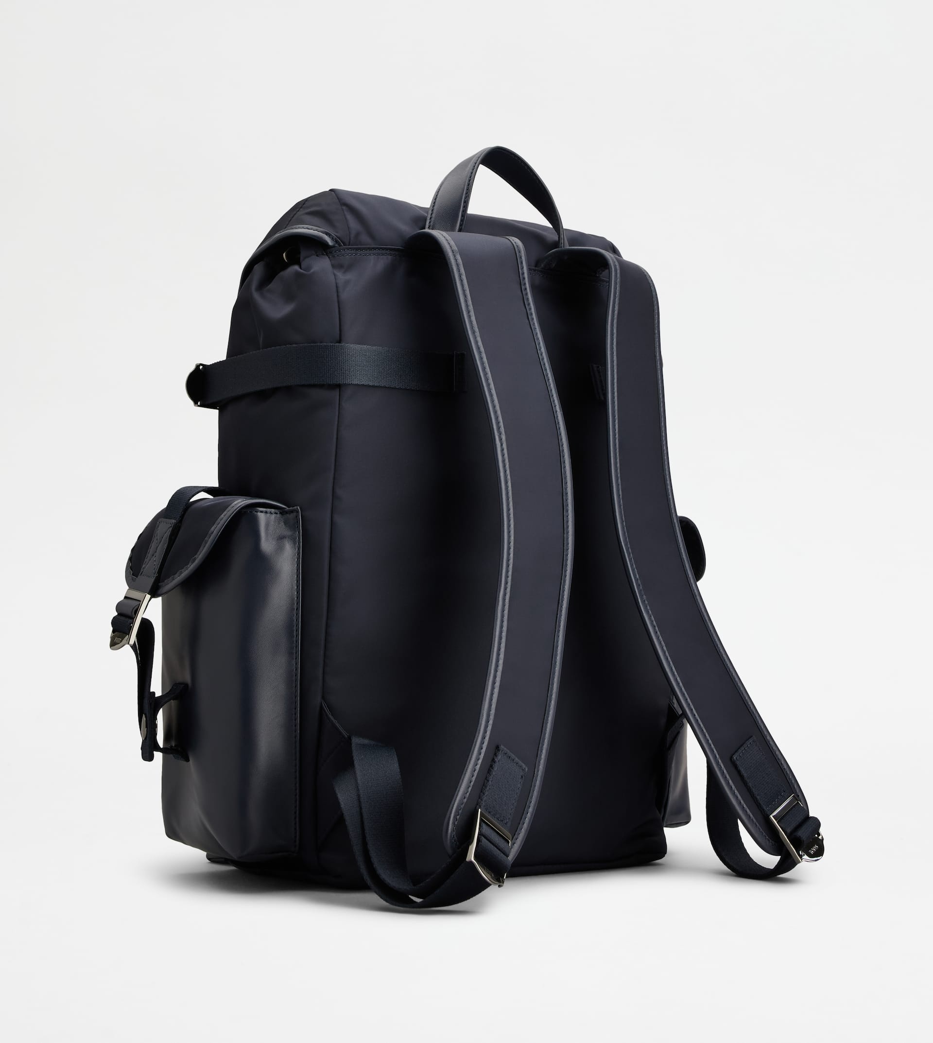 BACKPACK IN FABRIC AND LEATHER MEDIUM - BLUE - 3