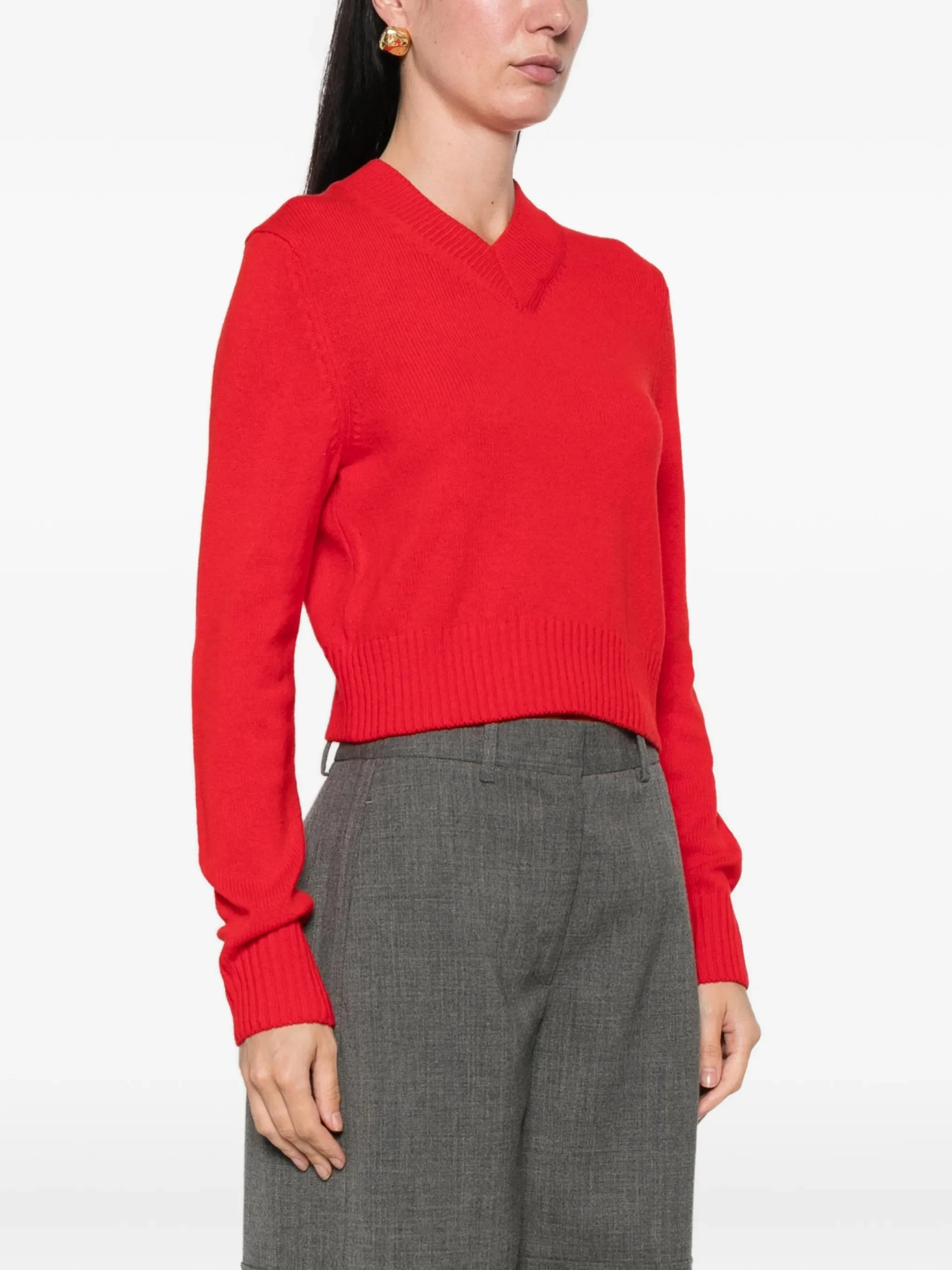 Soeur Jonas Ribbed-knit V-neck Sweater - 1