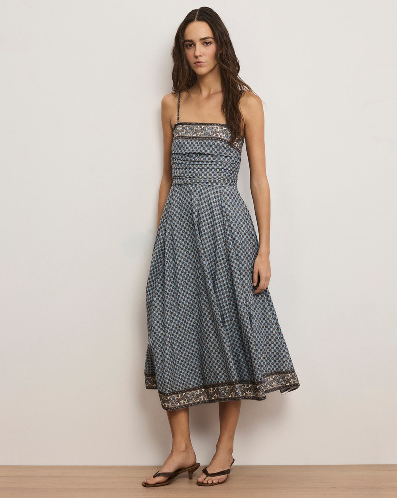 VERONICA BEARD LANA SCARF-PRINT MIDI DRESS outlook