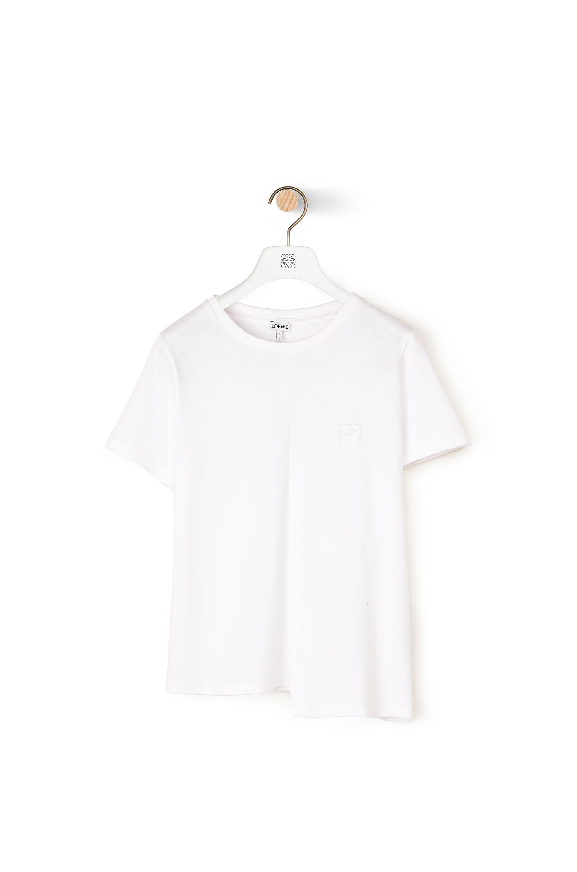 Anagram embroidered asymmetric t-shirt in cotton - 1