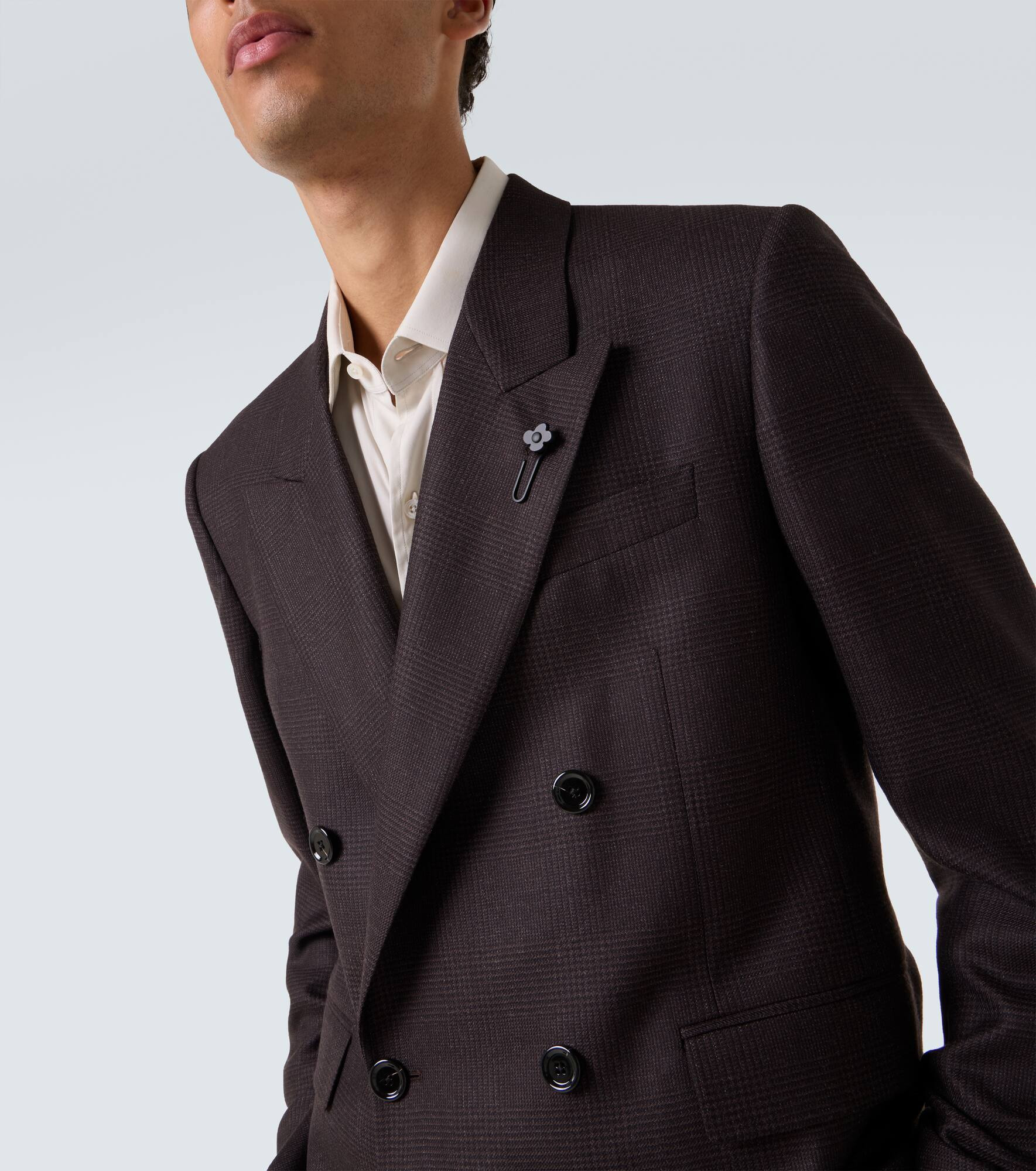 Double-breasted wool blazer - 5