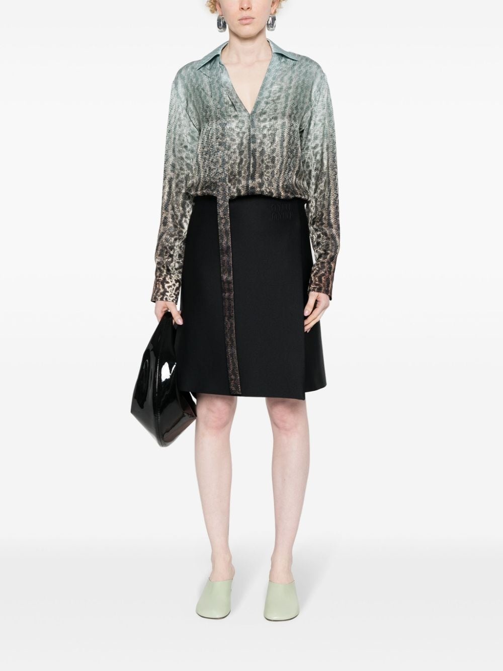 animal-print silk shirt - 2