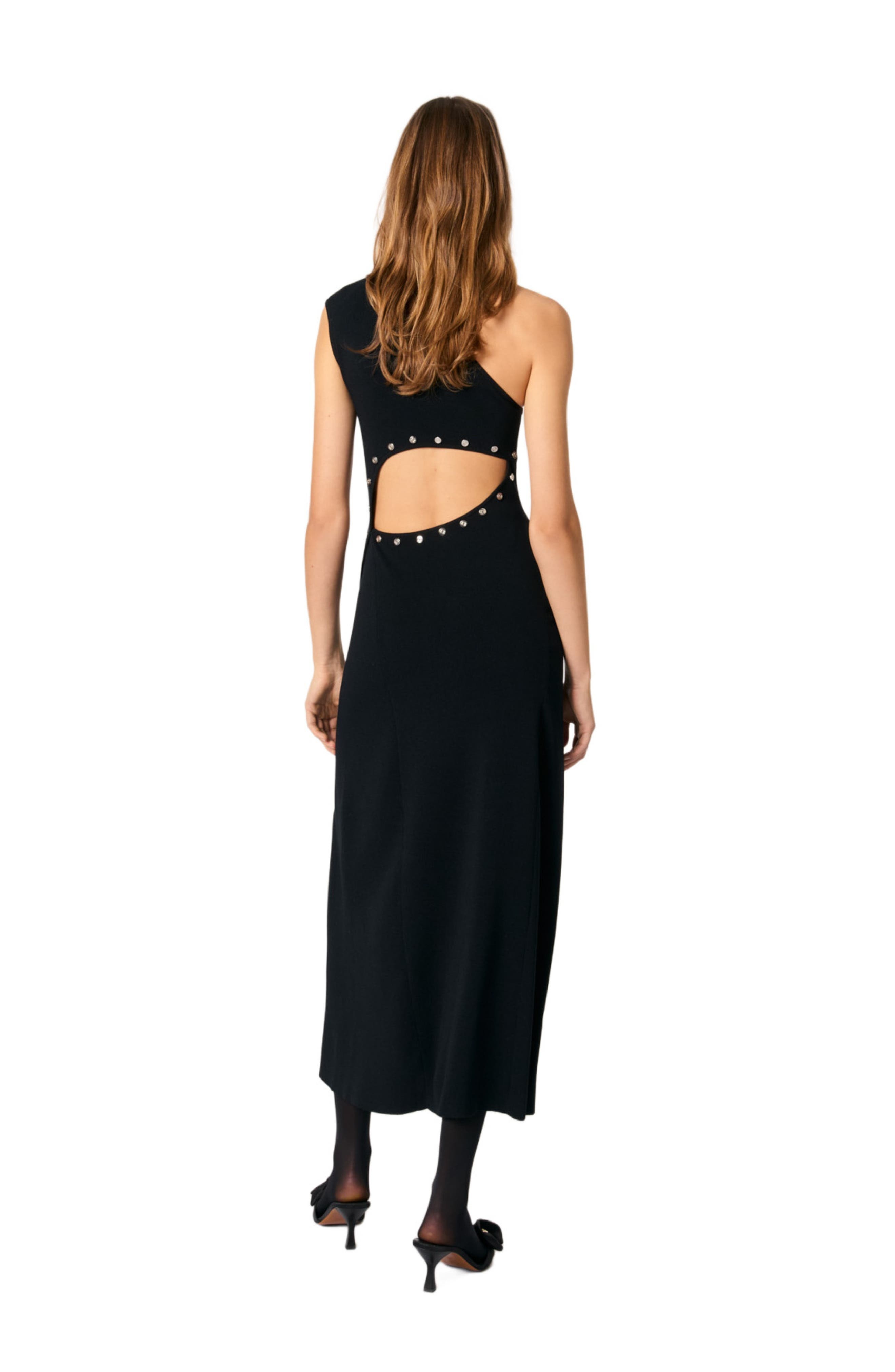 maje Asymmetric knit maxi dress in Black at Nordstrom - 2