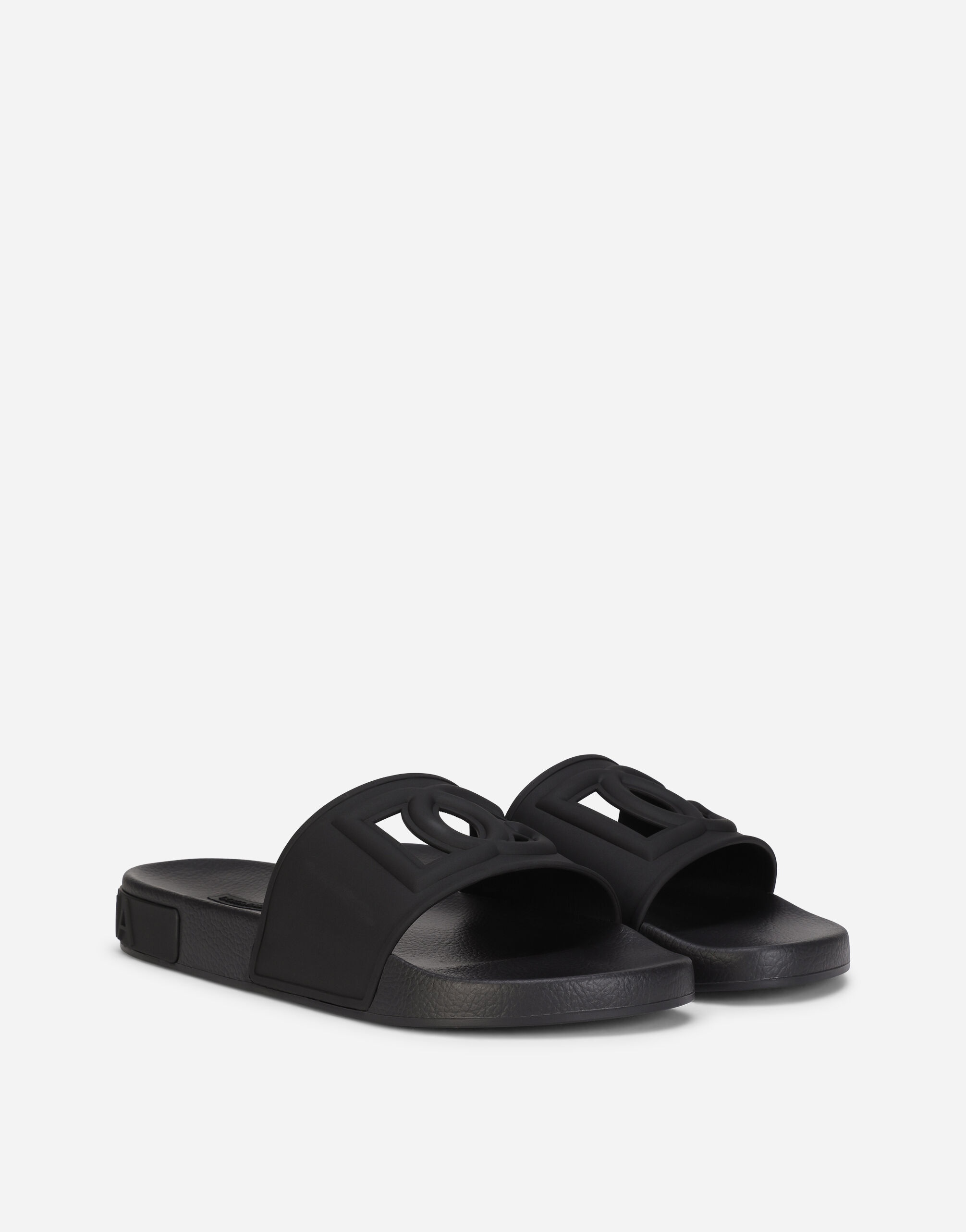 Rubber beachwear sliders with DG logo - 2