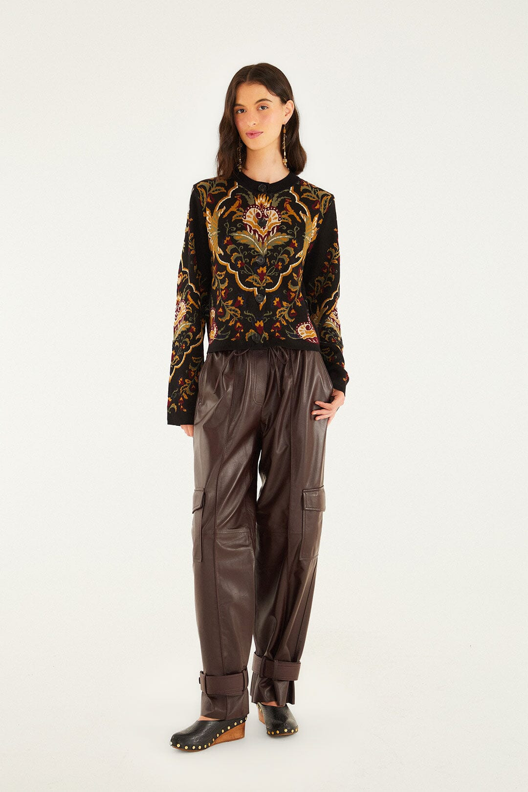 Black Majestic Hearts Knit Cardigan - 2