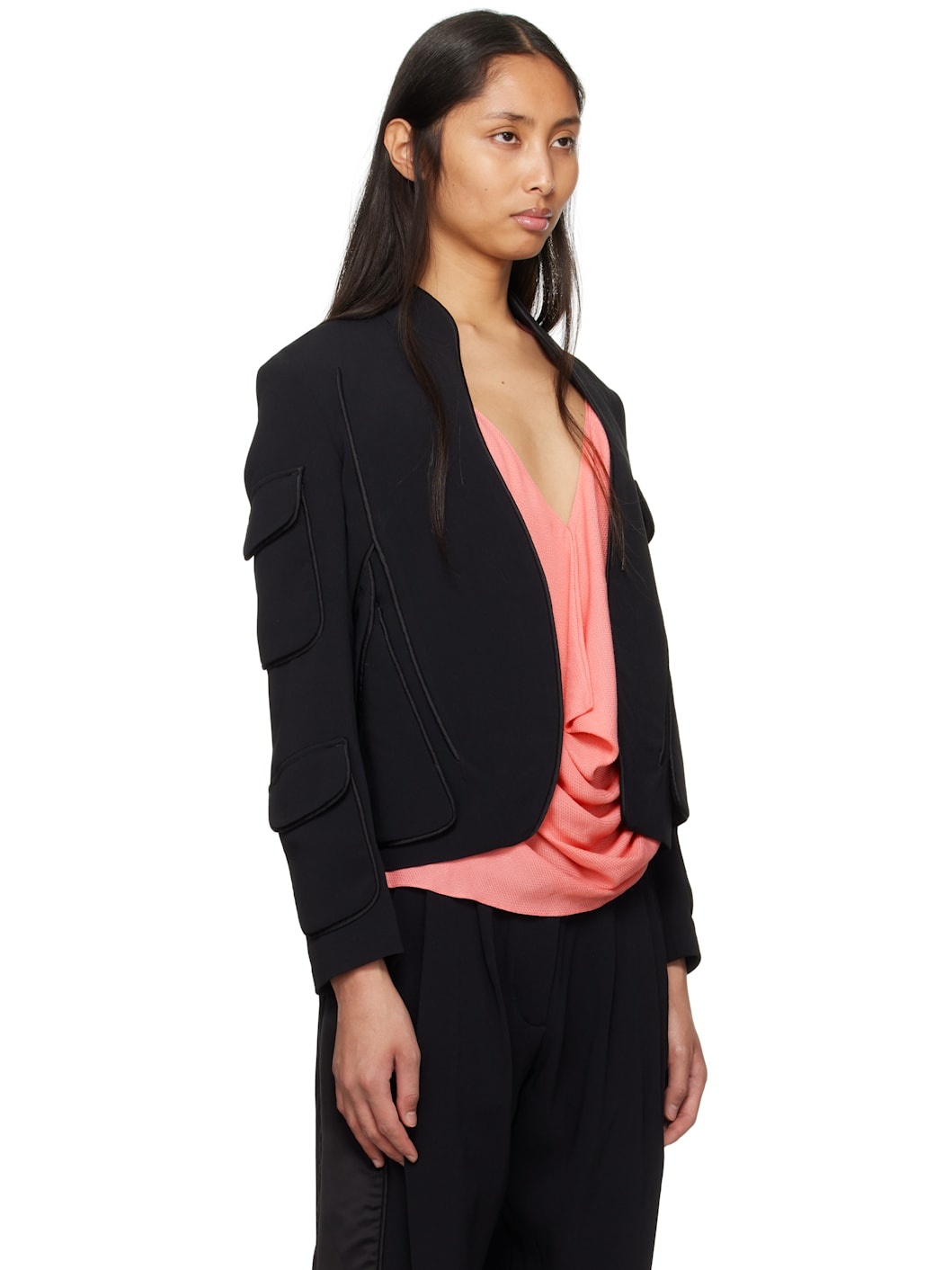 Black Cauda Tailored Blazer - 2