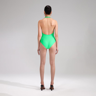self-portrait Green Twist Front Swimsuit outlook