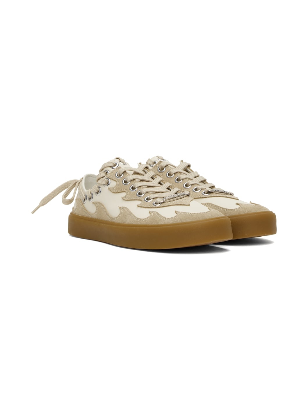 Beige & Off-White Kellys Sneakers - 4