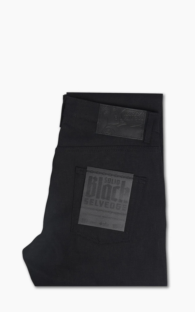 NAKED & FAMOUS DENIM EASY GUY SOLID BLACK SELVEDGE BLACK 13OZ - 1