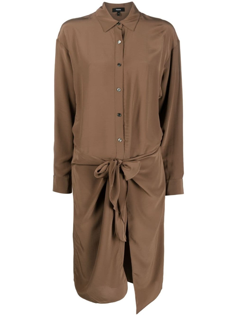 Sarong draped shirtdress 1