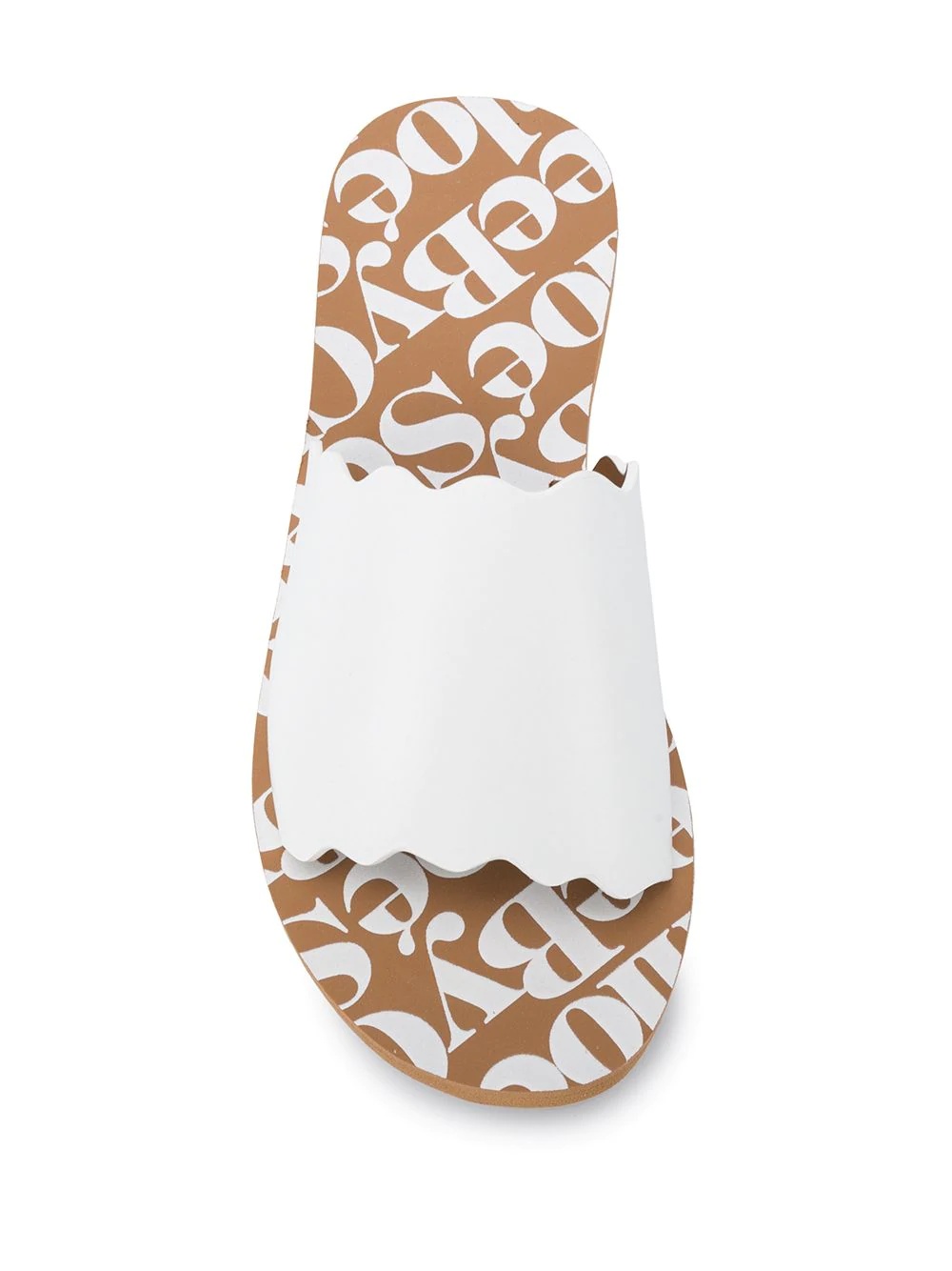 logo print scalloped edge slides - 4