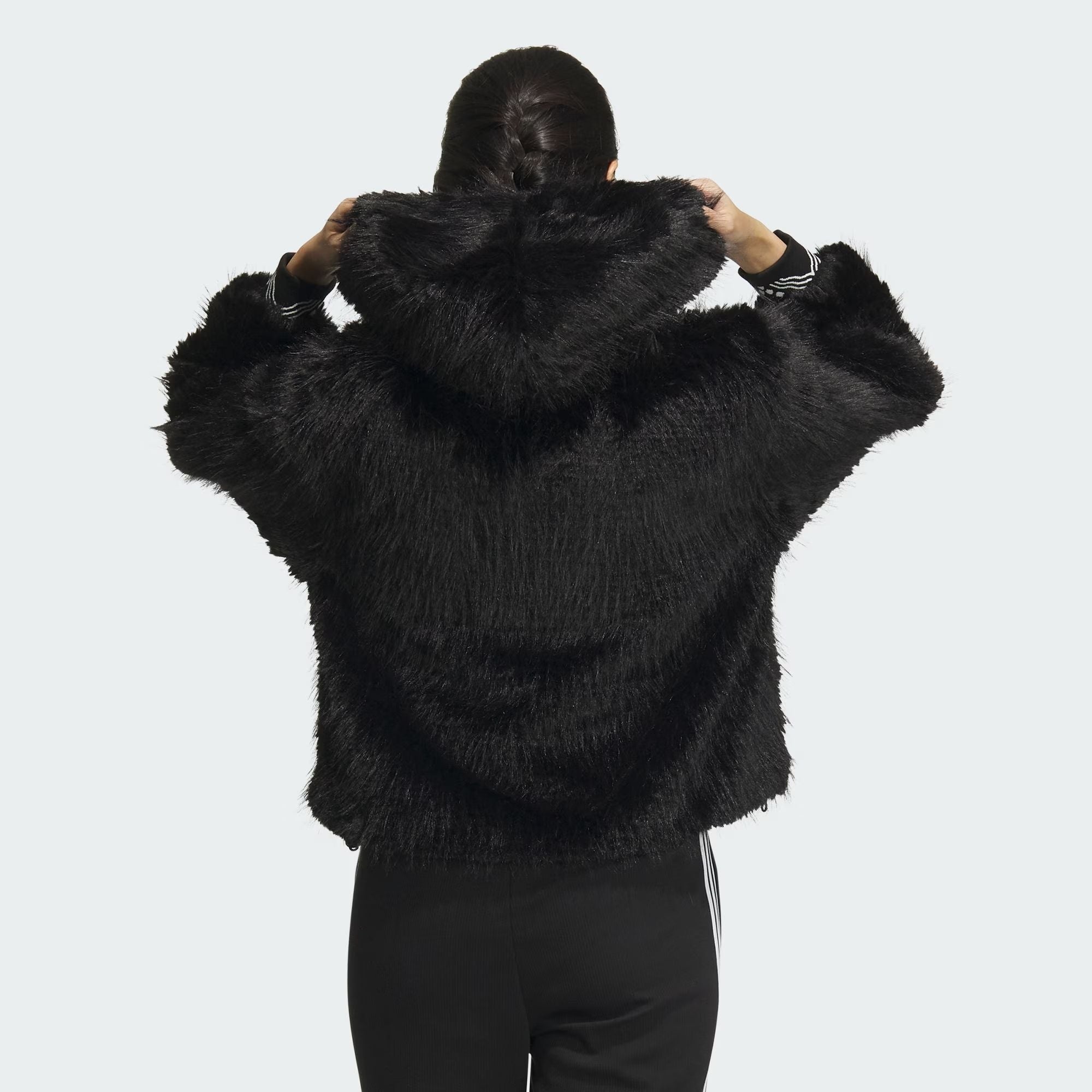 (WMNS) adidas Originals X Feifei Ruan CNY FUR Jackets Asia Sizing 'Black' IX4226 - 4