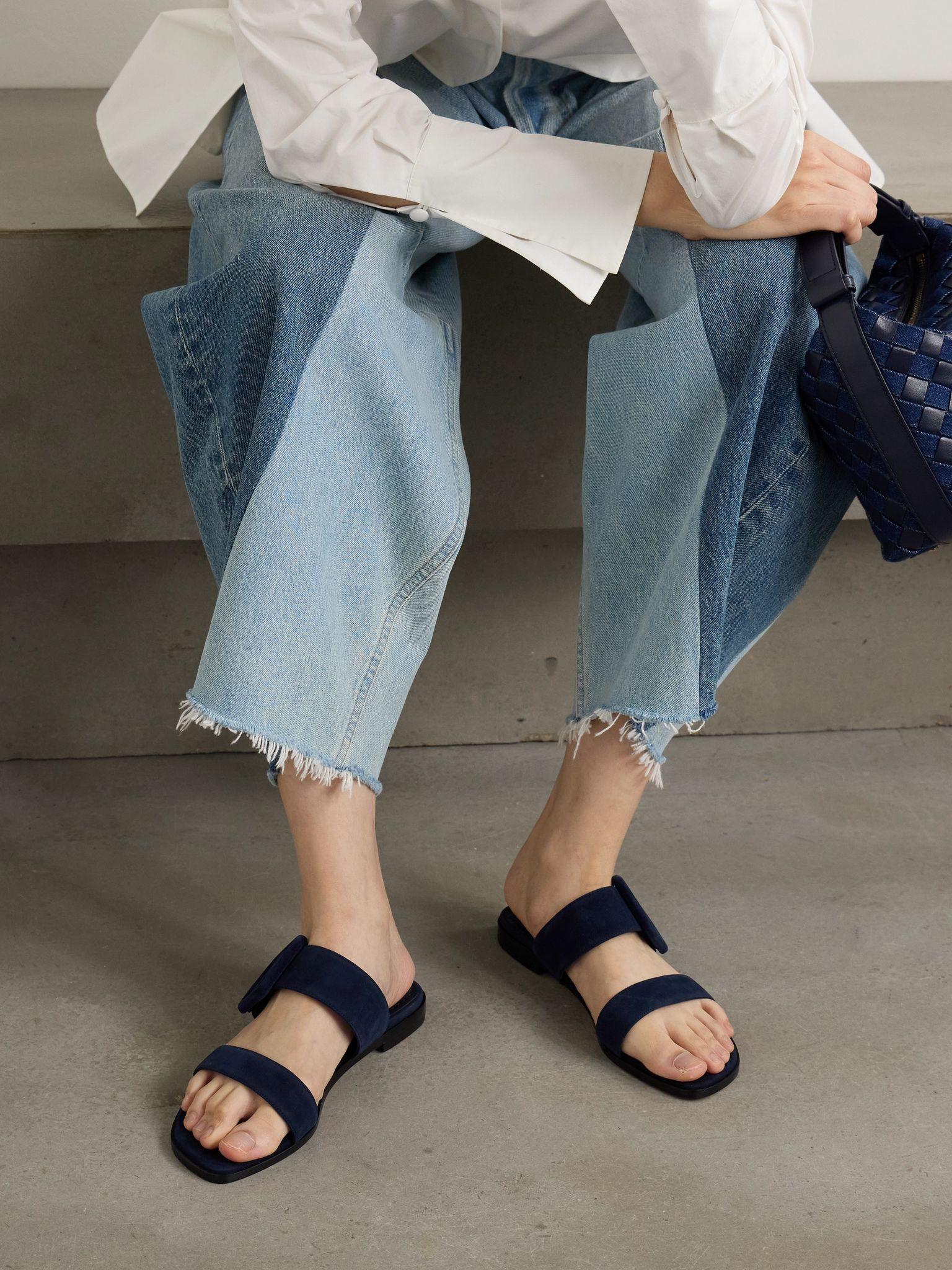 Tituba buckled suede sandals Navy - 2