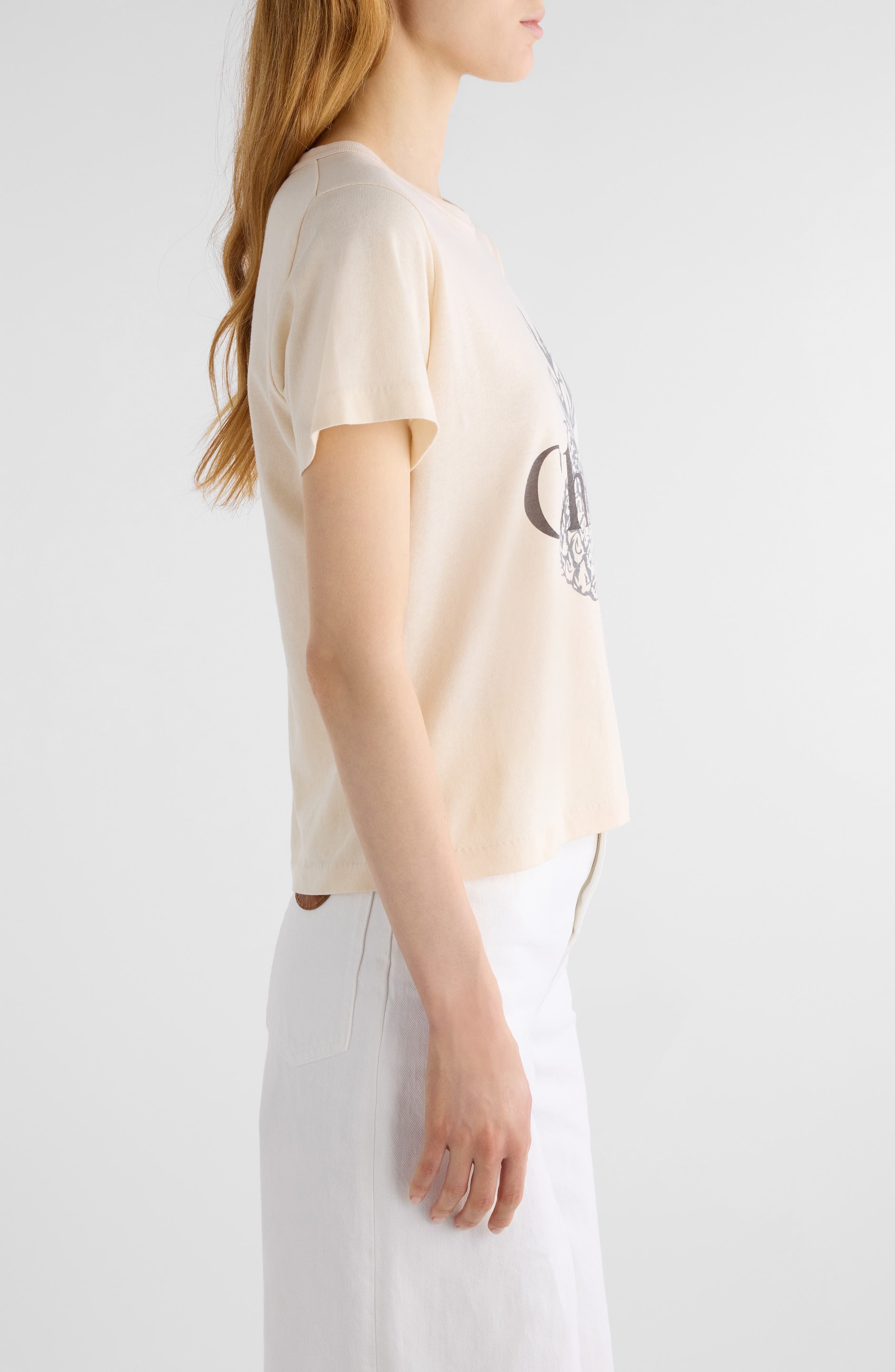 Chloé Pineapple Logo Cotton Jesrey Graphic T-Shirt in Tender Peach at Nordstrom - 4
