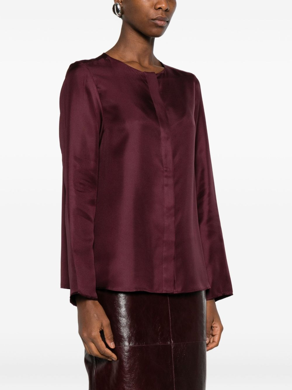 long-sleeve satin shirt - 3