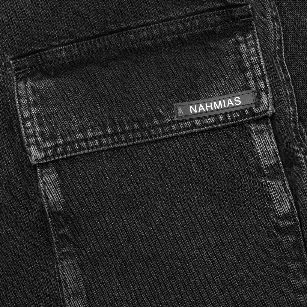 DENIM LOGO CARGOS - CHARCOAL WASH - 5
